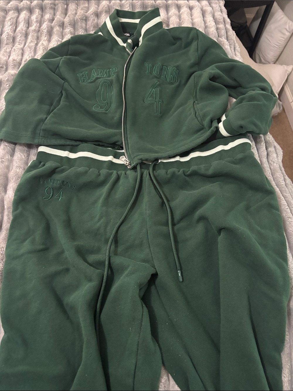 Green 'Hampton's 94' Two-Piece Sweat Set 2x